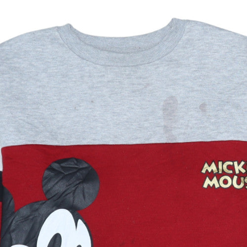 Disney Boys Red Mickey Mouse Pullover Sweatshirt 12-13 Years