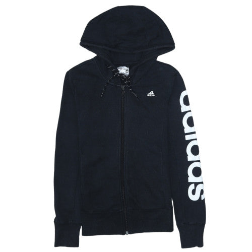 Adidas Womens Black XS Full Zip Hoodie Climalite Sportswear