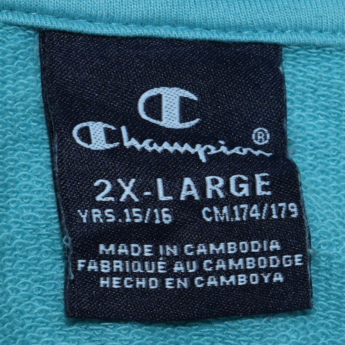 Champion Boys Blue Pullover Hoodie 15-16 Years Regular Fit Cotton Blend