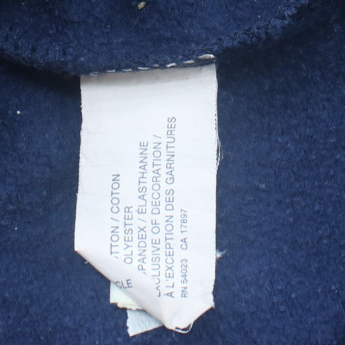 GAP Womens Navy Blue Pullover Hoodie L Logo Design Cotton Blend