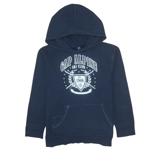 GAP Boys Blue Pullover Hoodie 13 Years Ski Club Fleece Graphic Hooded Sweatshirt