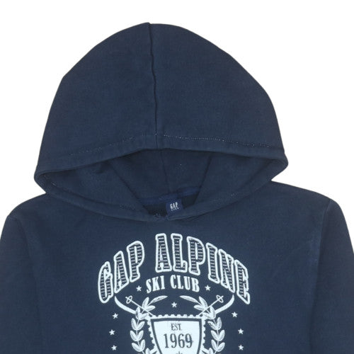 GAP Boys Blue Pullover Hoodie 13 Years Ski Club Fleece Graphic Hooded Sweatshirt