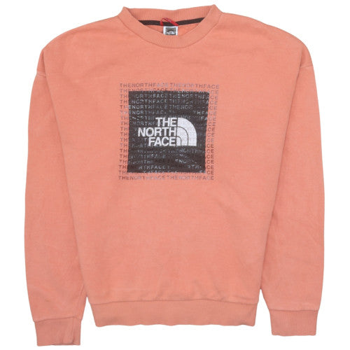 The North Face Womens Peach Crew Neck Pullover Sweatshirt M Cotton Blend