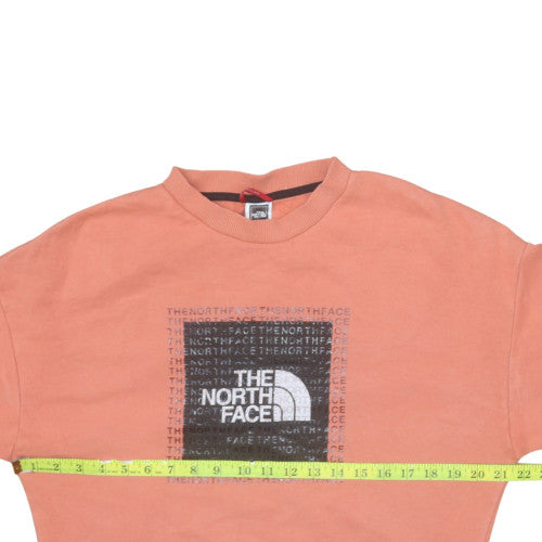 The North Face Womens Peach Crew Neck Pullover Sweatshirt M Cotton Blend