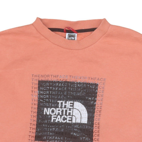 The North Face Womens Peach Crew Neck Pullover Sweatshirt M Cotton Blend