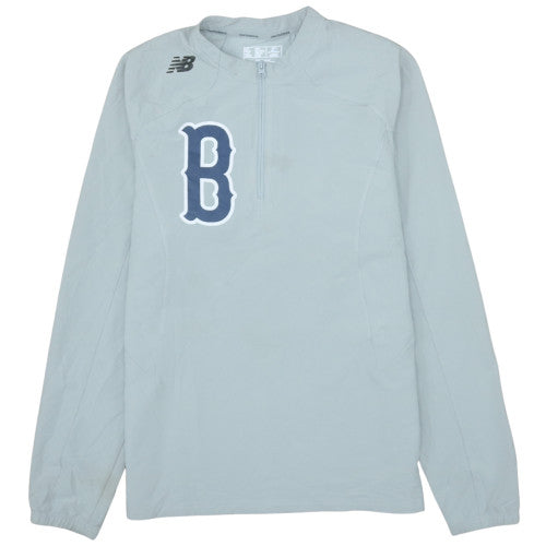 New Balance Men's Grey Medium Track Jacket 1/4 Zip Athletic Logo Top