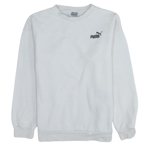 Puma Men’s White Crew Neck Pullover Sweatshirt Size S Regular Fit