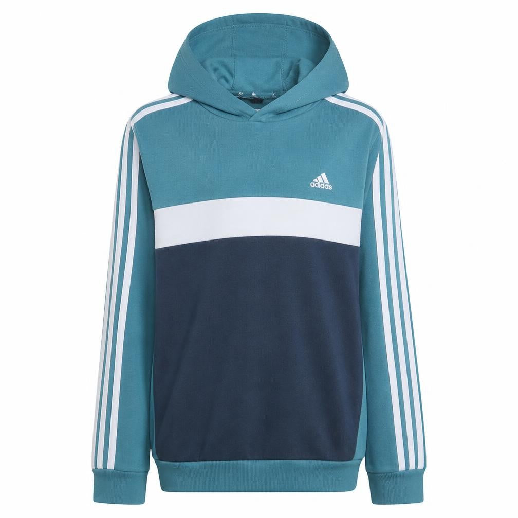 Adidas Boys Blue Hooded Pullover Hoodie 164 Long Sleeve Sweatshirt