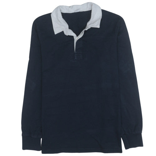 John Lewis Men's Blue Collared Henley Sweatshirt XL Long Sleeve