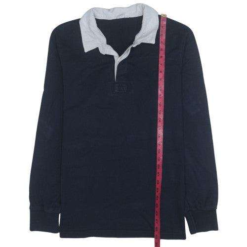 John Lewis Men's Blue Collared Henley Sweatshirt XL Long Sleeve