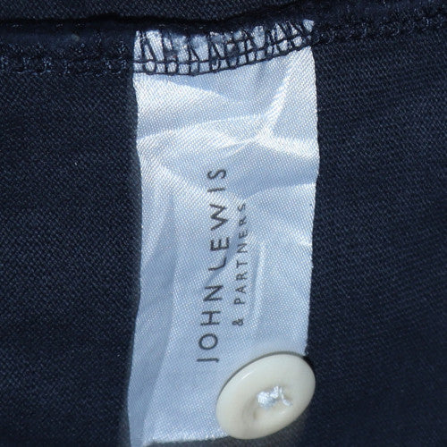 John Lewis Men's Blue Collared Henley Sweatshirt XL Long Sleeve