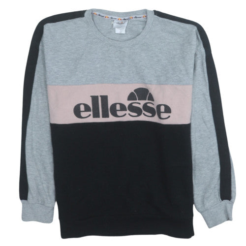 Ellesse Womens Grey Colourblock Pullover Sweatshirt S