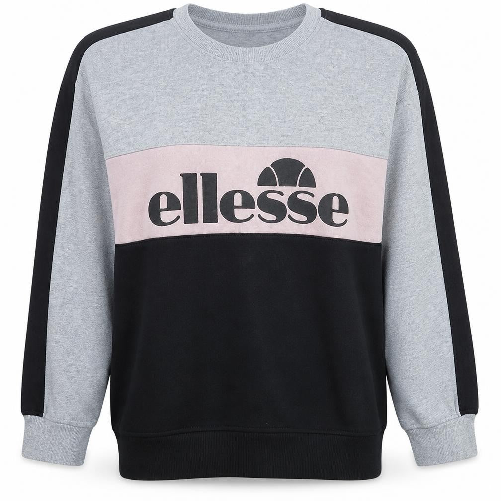 Ellesse Womens Grey Colourblock Pullover Sweatshirt S