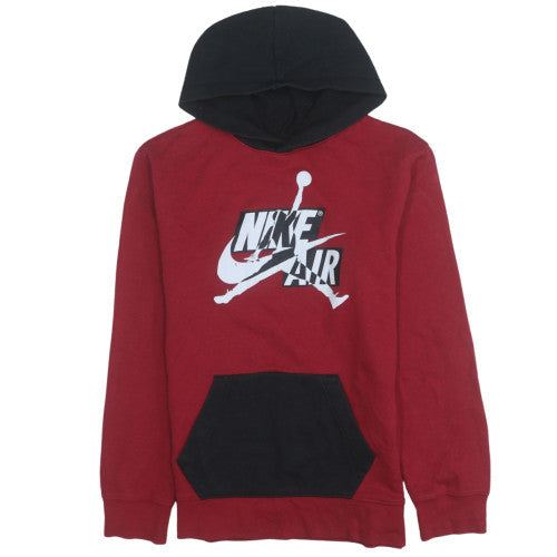 Nike Jordan Boys Red & Black Pullover Hoodie L 158 Bold Graphic Fleece