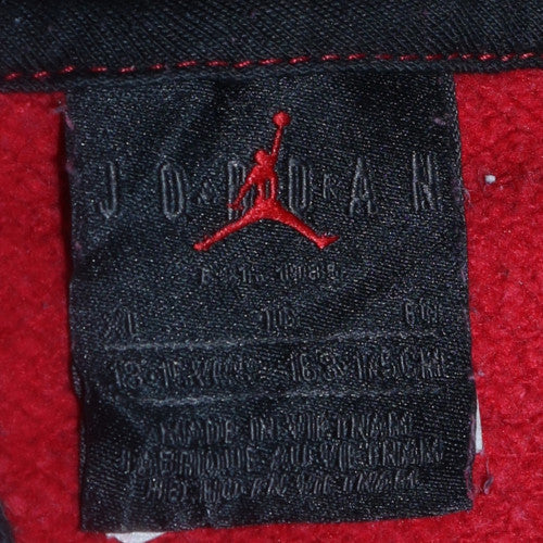 Nike Jordan Boys Red & Black Pullover Hoodie L 158 Bold Graphic Fleece