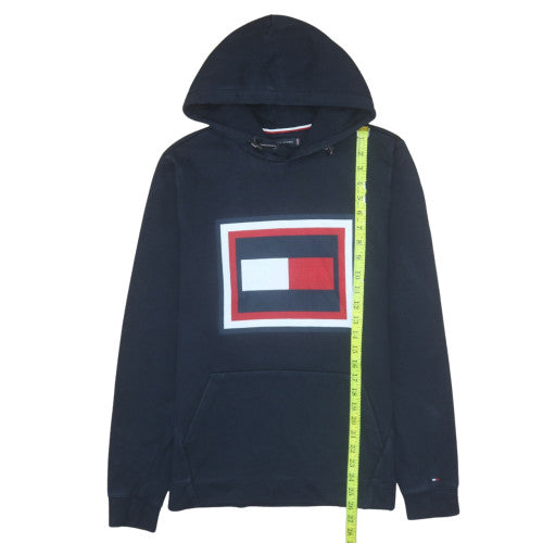 Tommy Hilfiger Men's Blue Pullover Hoodie M Classic Logo Cotton Sweatshirt