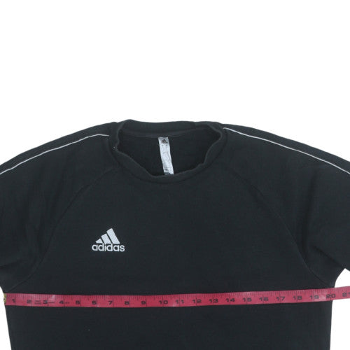 Adidas Men’s Black Small Pullover Crew Neck Sweatshirt
