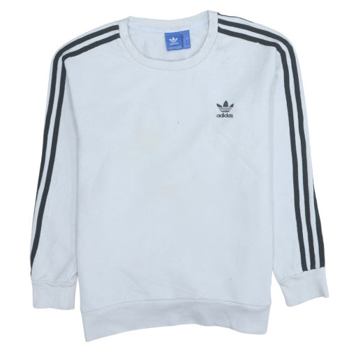 Adidas Womens White Crew Neck Pullover Sweatshirt Size 10