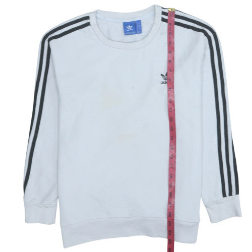 Adidas Womens White Crew Neck Pullover Sweatshirt Size 10