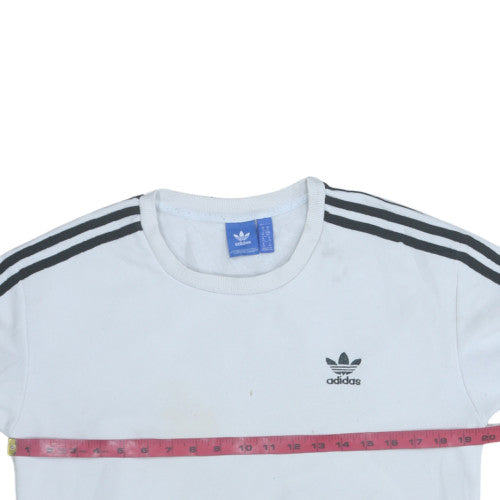 Adidas Womens White Crew Neck Pullover Sweatshirt Size 10