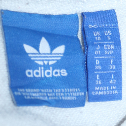 Adidas Womens White Crew Neck Pullover Sweatshirt Size 10