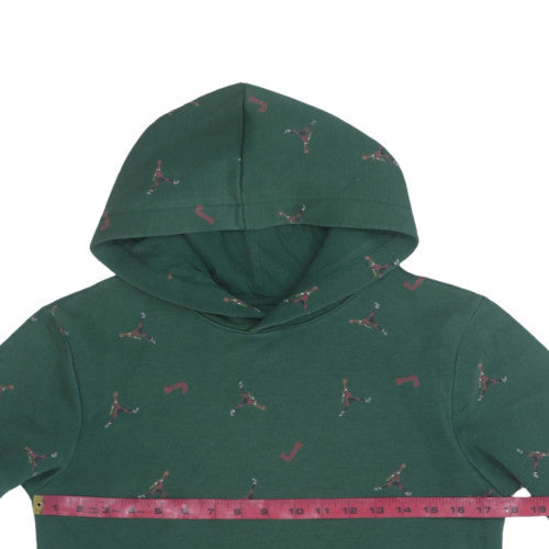 Jordan Boys Green Pullover Hoodie 12 Years L Graphic Print Fleece
