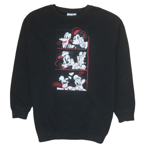 Primark Disney Womens Black 2XS Pullover Sweatshirt Mickey & Friends