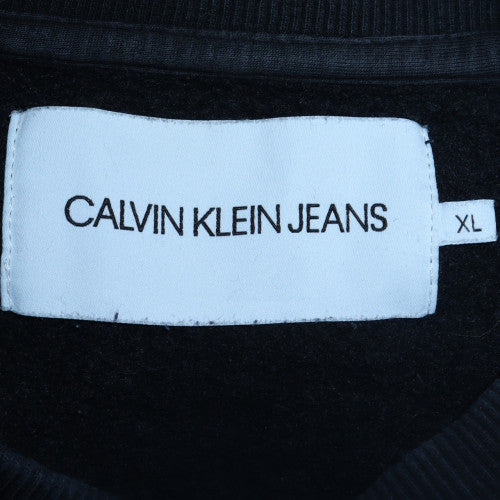 Calvin Klein Jeans Mens Black XL Crew Neck Pullover Sweatshirt