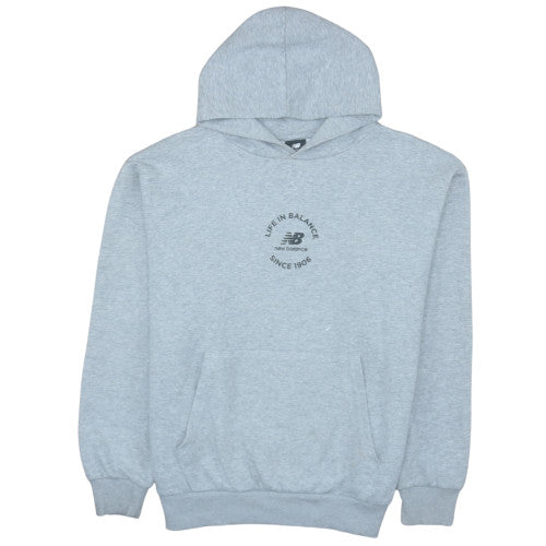 New Balance Men's Grey Small Pullover Hoodie Fleece Sweatshirt