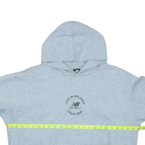 New Balance Men's Grey Small Pullover Hoodie Fleece Sweatshirt