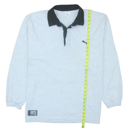 Puma Men's Grey 2XL Collared Henley Sweatshirt