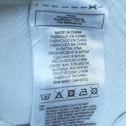 Adidas Women White Crew Neck Pullover Sweatshirt Size S Logo Print