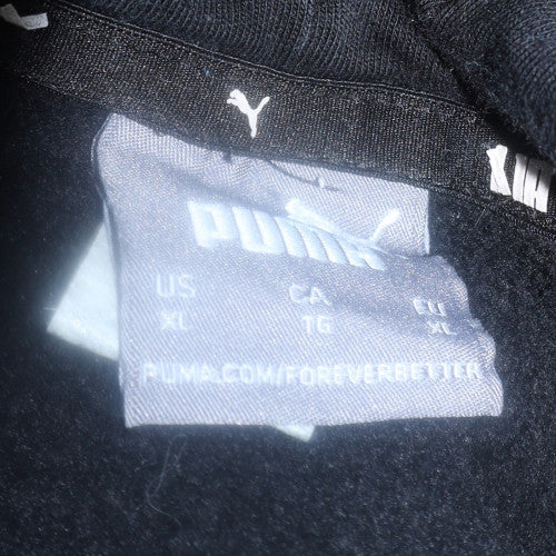 Puma Mens Black XL Pullover Hoodie Graphic Fleece Sweatshirt