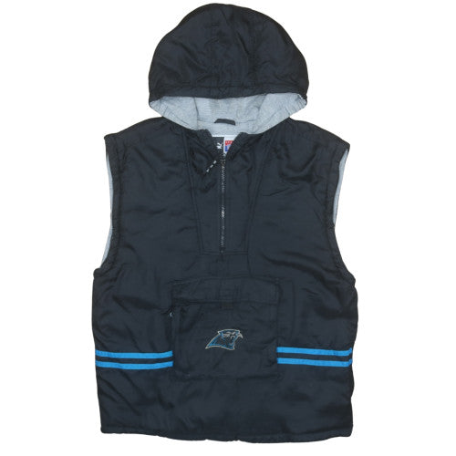 Puma Mens Black Hooded Sleeveless Jacket XL Nylon Lined Panthers NFL