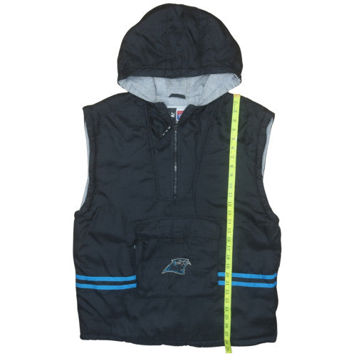 Puma Mens Black Hooded Sleeveless Jacket XL Nylon Lined Panthers NFL