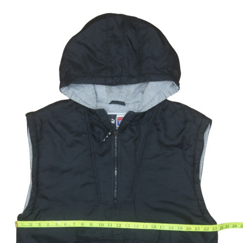 Puma Mens Black Hooded Sleeveless Jacket XL Nylon Lined Panthers NFL