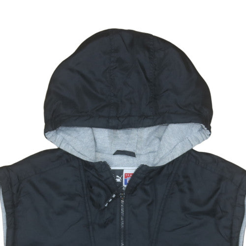 Puma Mens Black Hooded Sleeveless Jacket XL Nylon Lined Panthers NFL