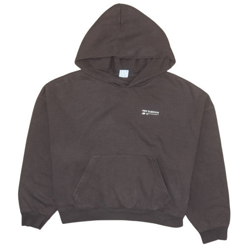 New Balance Women Brown L Pullover Hoodie Cotton Blend