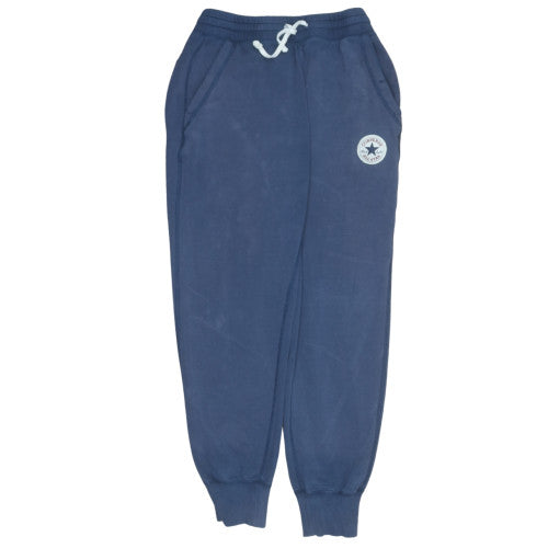 Converse Men’s Blue Jogger Sweatpants S Cotton Blend Drawstring
