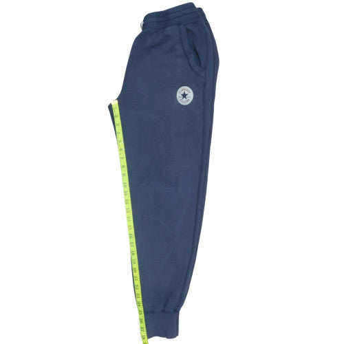 Converse Men’s Blue Jogger Sweatpants S Cotton Blend Drawstring