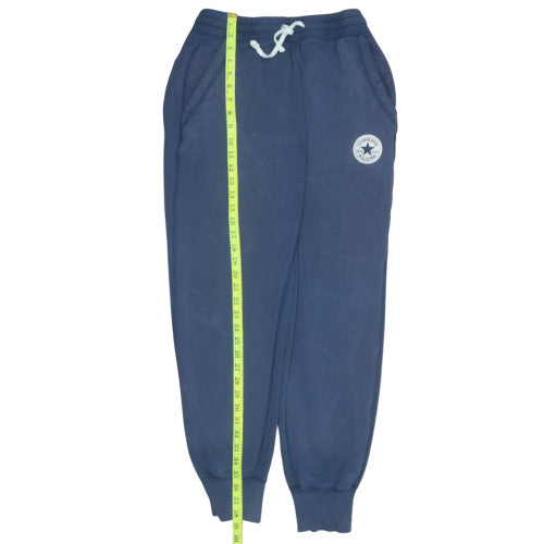 Converse Men’s Blue Jogger Sweatpants S Cotton Blend Drawstring