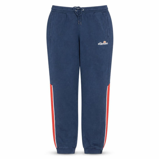 Front view of Ellesse Men’s Blue Jogger Trousers L Fleece Side Stripe Activewear