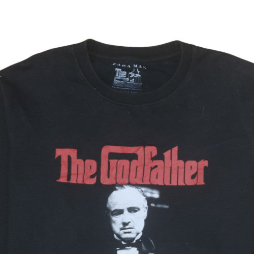 Zara Man Black The Godfather Graphic Pullover Sweatshirt Size L