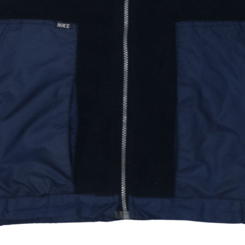 Nike Men's Blue 3XL Retro Fleece Bomber Jacket Zip Up Logo