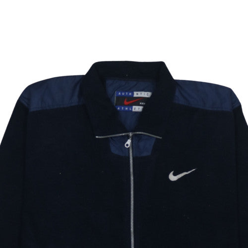 Nike Men's Blue 3XL Retro Fleece Bomber Jacket Zip Up Logo