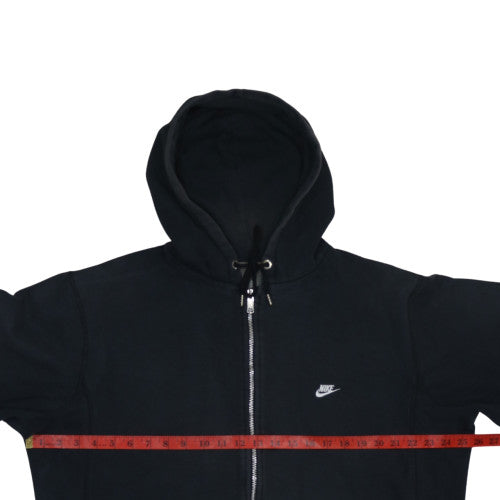 Nike Men's Black Full Zip Hoodie L Fleece Logo Sweatshirt