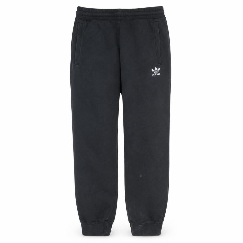 Front view of adidas men’s black small jogger fleece trousers regular fit