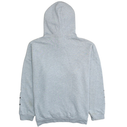 Adidas Women Grey Pullover Hoodie UK 16 Relaxed Fit Lined Logo Sweatshirt