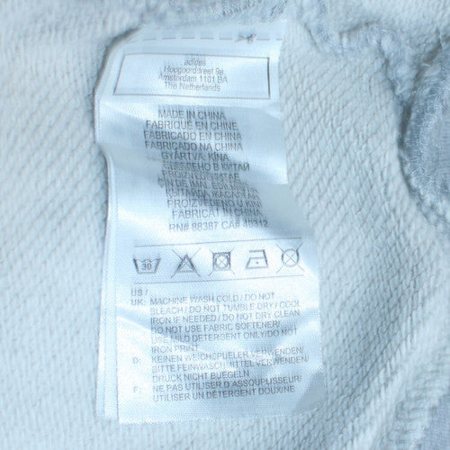 Adidas Women Grey Pullover Hoodie UK 16 Relaxed Fit Lined Logo Sweatshirt