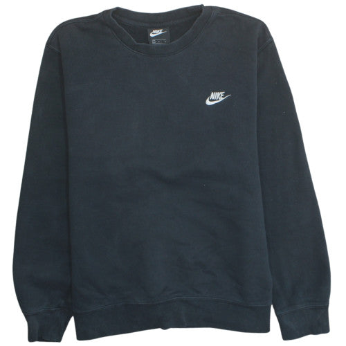 Nike Womens Black L Sweatshirt Crew Neck Pullover Cotton Blend